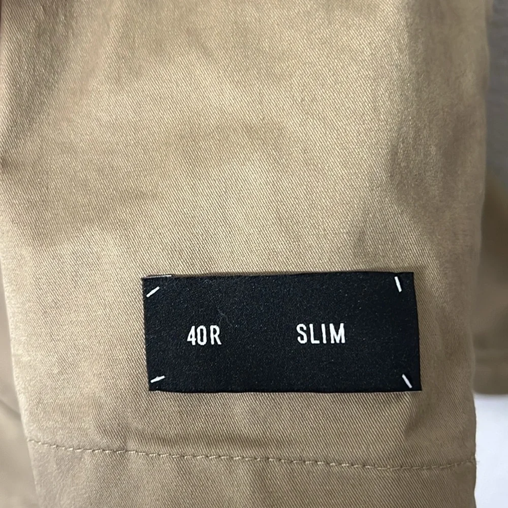 Express Slim Khaki Double Breasted Modern Chino Blazer Size 40R NWT